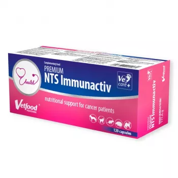 Vetfood Vetfood Premium NTS Immunactiv 120 kapsulių — maisto papildas šunims ir katėms, imuninės sistemos palaikymui