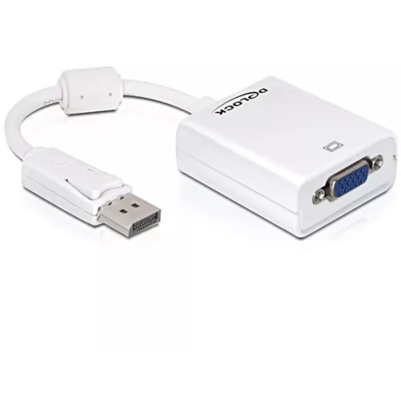 Vaizdo kabelio adapteris DeLOCK 61766 0,125m VGA DisplayPort baltas