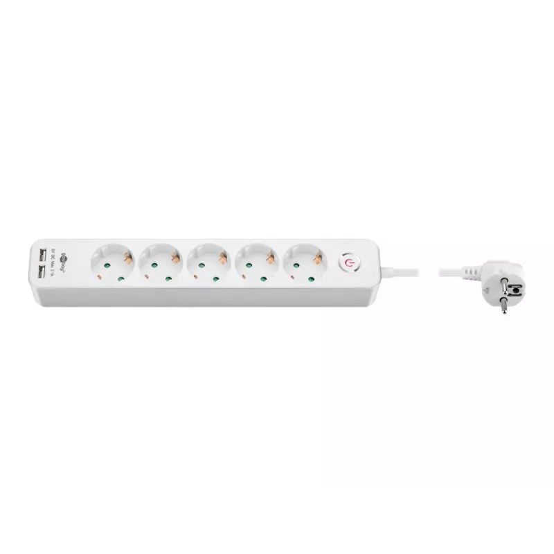 Maitinimo lizdas Goobay 5 krypčių su jungikliu ir USB