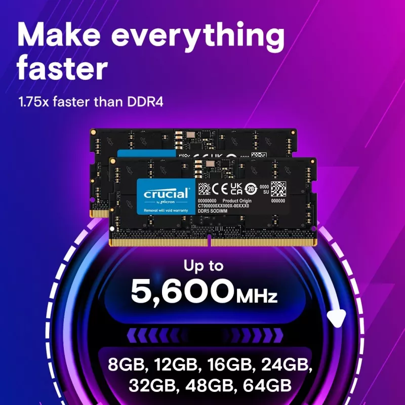 DDR4 atminties modulis CRUCIAL CT64G56C46S5 64 GB 3200 MHz