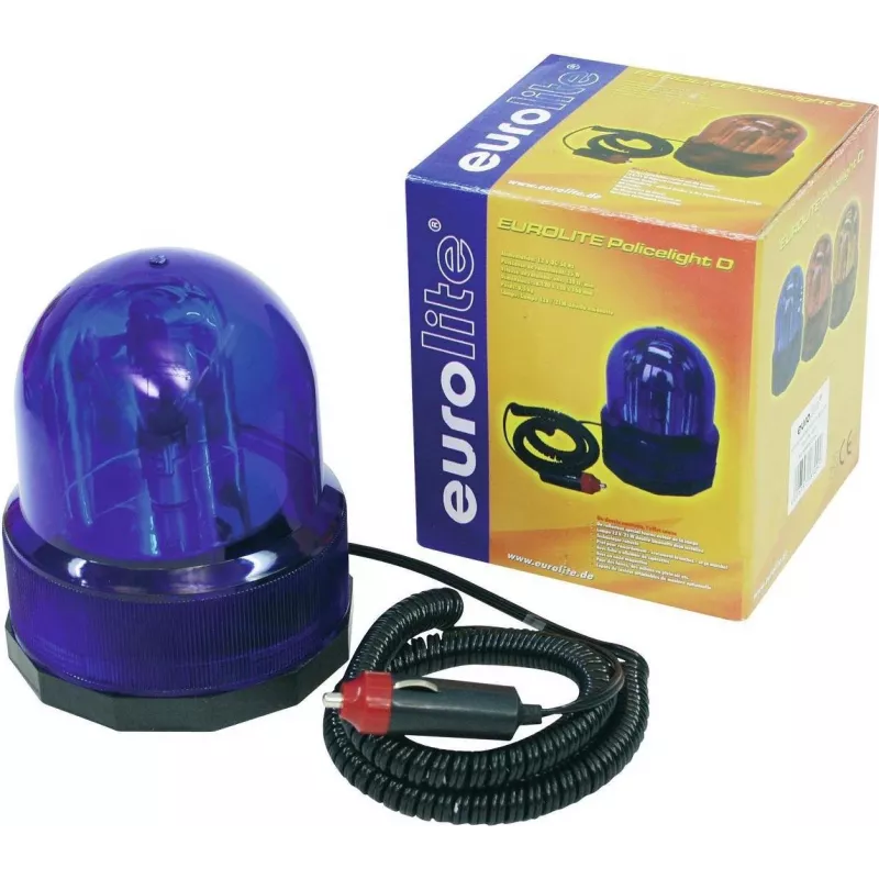 EUROLITE policijos švyturys COL-1221 — 12 V, 21 W, mėlynas besisukantis švyturys
