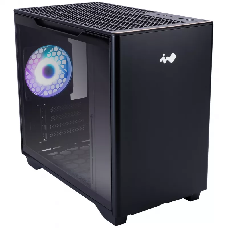 InWin A3 Mini-Tower Tempered Glass - juoda
