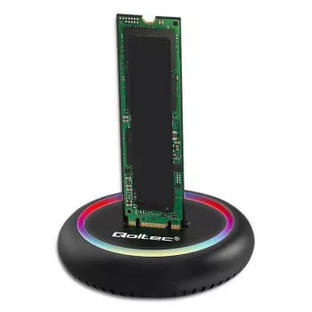 Qoltec 52275 M.2 SSD diskų prijungimo stotelė, SATA/NVMe, USB-C