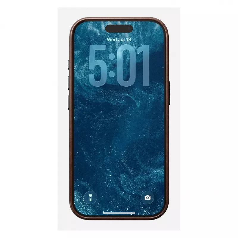 Mobiliojo telefono dėklas Nomad Traditional Leather Case, skirtas iPhone 17 Pro, odinis mikropluoštas, tinka 6,3 colio (16 cm), ruda