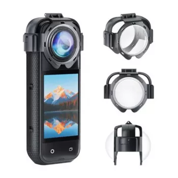 Puluz PU750T objektyvo dangteliai, skirti Insta360 X5, užsegami apsauginiai lęšių gaubteliai, rinkinys