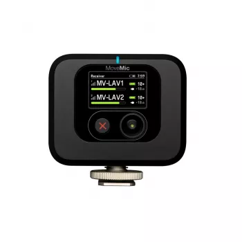 Belaidis prie kameros montuojamas imtuvas Shure MV-R-Z6 — 50–20000 Hz, 30 m atstumas, 12–15 V, 308×101×38 mm, 0,429 kg, juodas