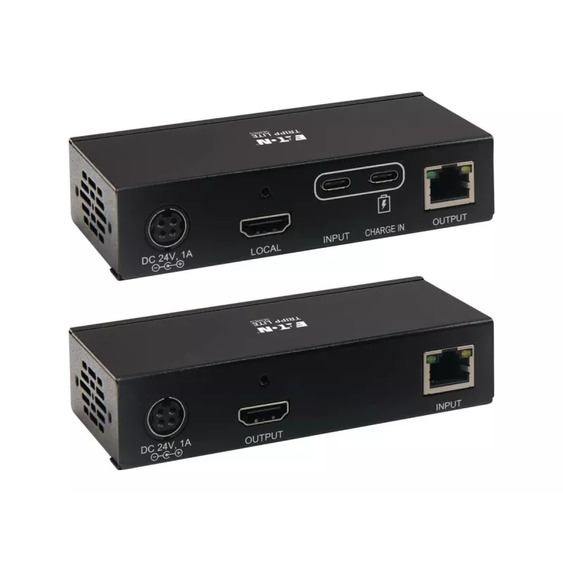 Eaton Tripp Lite Series USB-C į HDMI per Cat6 prailgintuvo rinkinys su KVM palaikymu, 4K 60Hz, 4:4:4, siųstuvas/imtuvas, USB, PoC, HDCP 2.2, iki 230 pėdų, TAA – vaizdo plėtra