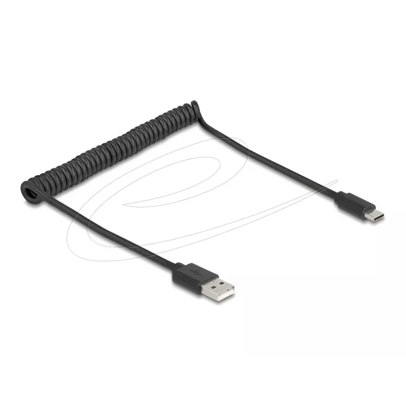 DeLOCK USB laidas USB 2.0 0,75 m USB A USB C juodas 90368