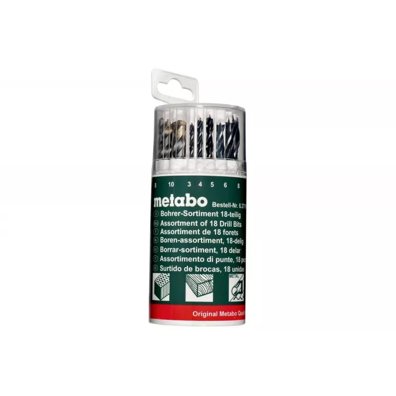 Grąžtų rinkinys Metabo 627190000 — 18 vienetų, HSS ir titano danga