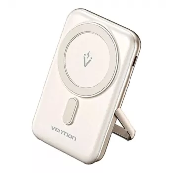 Išorinė baterija Vention 10000mAh Magnetic Wireless 20W — 10000 mAh, 3 A išvestis, USB-C, balta