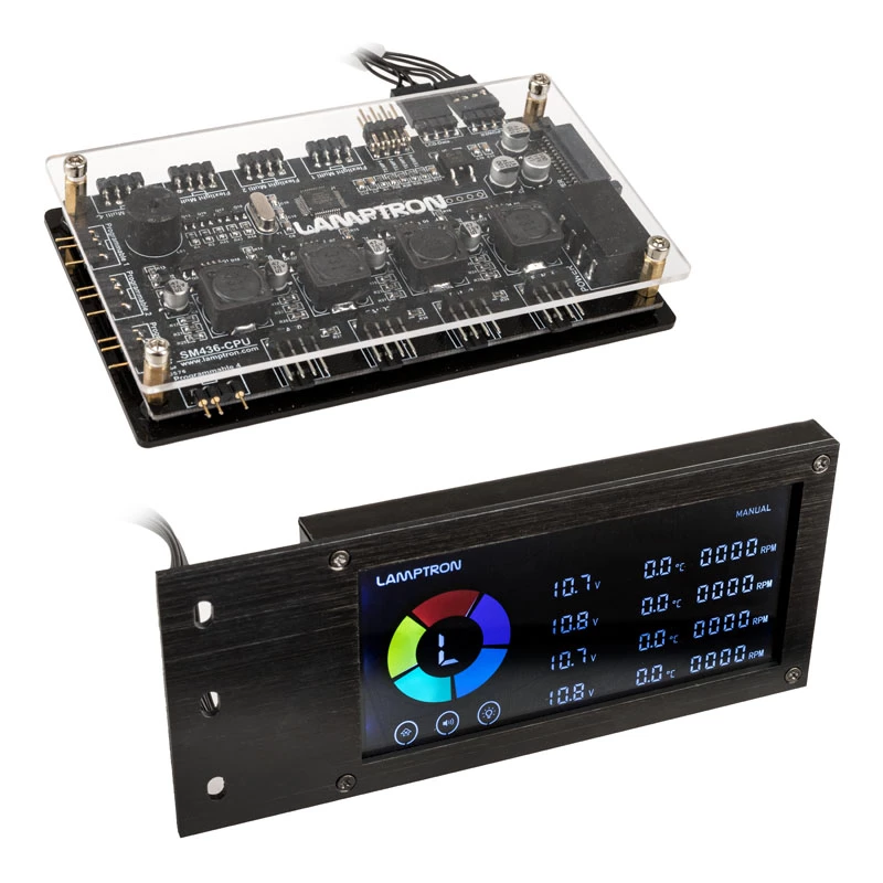 Lamptron SM436 PCI ventiliatoriaus ir RGB LED valdiklis, juodas