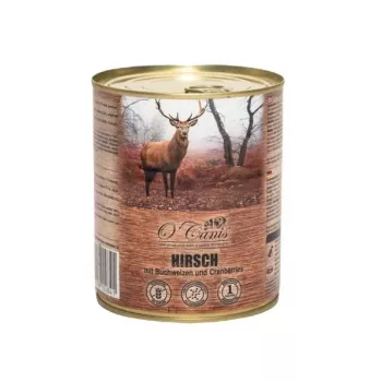O'CANIS konservuotas šunų ėdalas- šlapias maistas- elniena su grikiais- 800 g