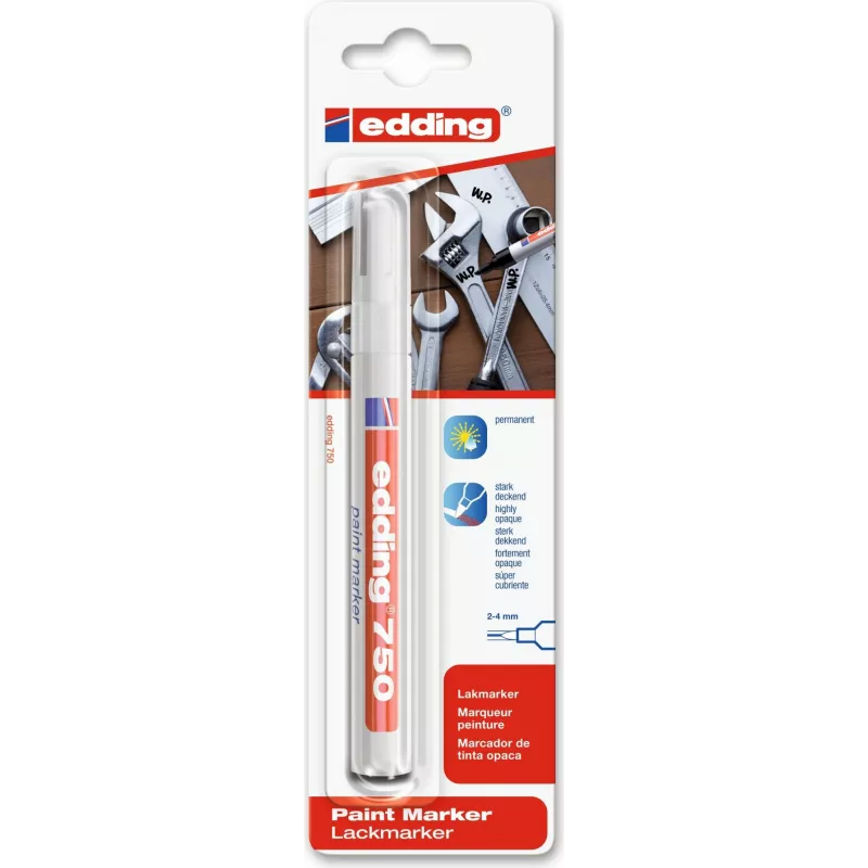 Marker Edding 750 Baltas 1 vnt.