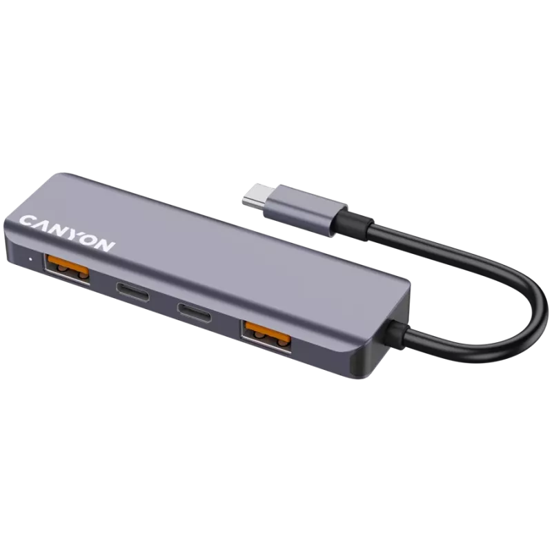 Canyon DS-18 - USB-C Hub - 5 ports - 1x USB-C 5V DC charging - 2x USB-C - 10Gbps - 2xUSB 3.2 p