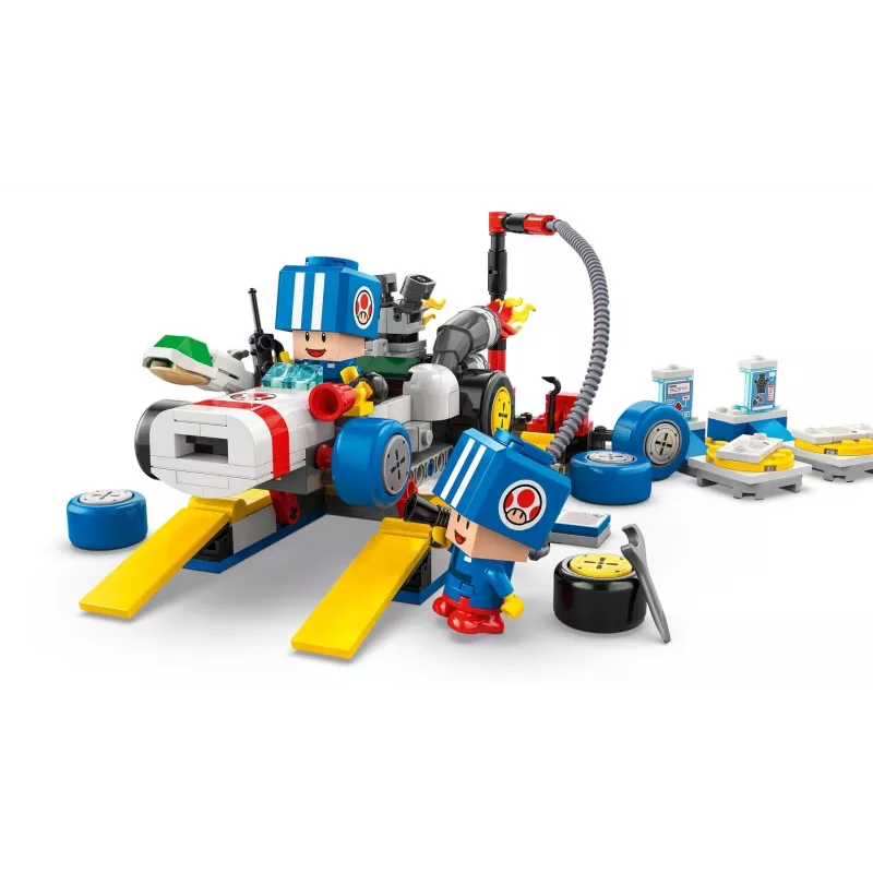 Konstrukcinis žaislas LEGO rinkinys 72035 Super Mario Mario Kart Toad's Workshop, interaktyvūs lygiai ir figūrėlės