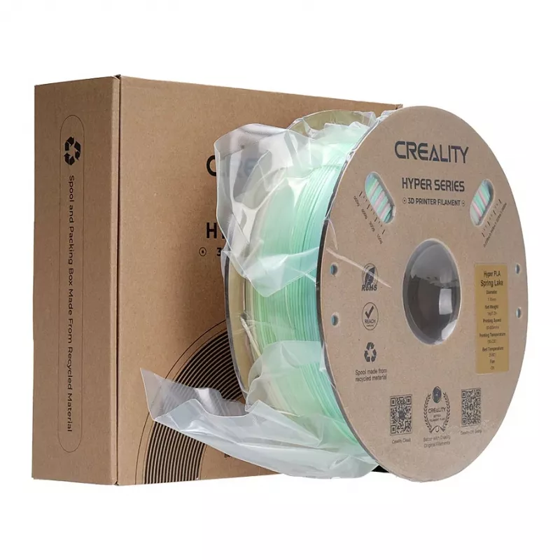 3D spausdinimo gija Creality PLA 1,75 mm, 1 kg — mėlyna / žalia / rožinė (Creality 3301010424)