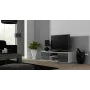 TV staliukas cama meble SOHO 140 — 1400×430×370 mm, baltas viršus, medžio drožlių plokštė, baltas rėmas, baltos/pilkos spalvos blizgesys