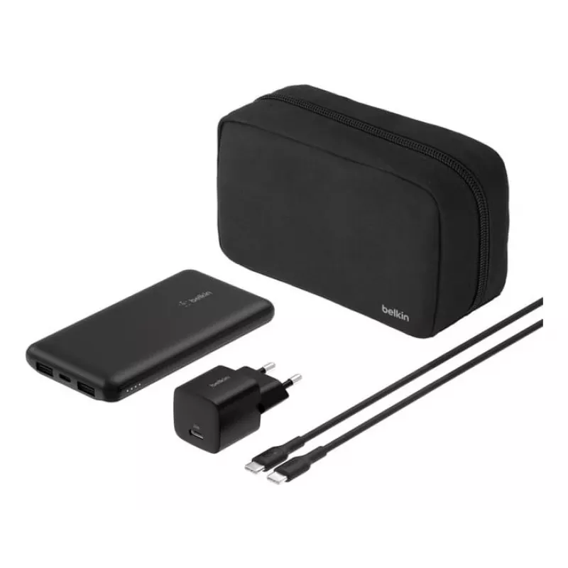 Belkin BoostCharge - Powerbank + AC maitinimo šaltinis - 10000 mAh - PD - 3 išvesties prievadai (24 kontaktų USB-C, 2 x USB)