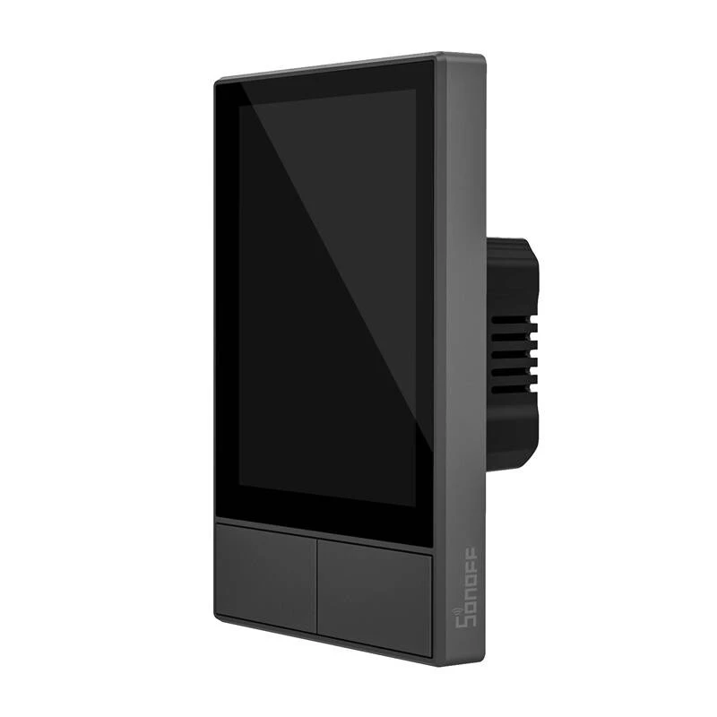 Prie sienos montuojamas išmanusis Wi‑Fi valdymo skydelis Sonoff NSPanel juodas 120 mm