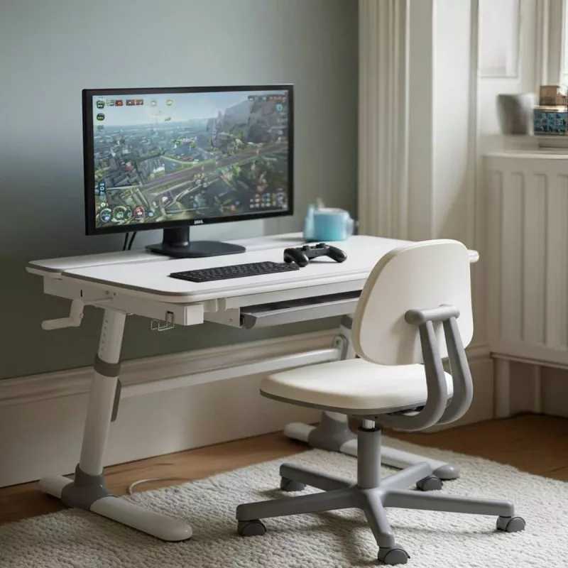 Ergo Office vaikiškas ergonominis reguliuojamo aukščio stalas, pilkas, maks. 100 kg, ER-417 2cz