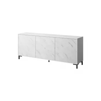 MARMO 3D komoda 200x45x80,5 cm baltas matinis/marble baltas