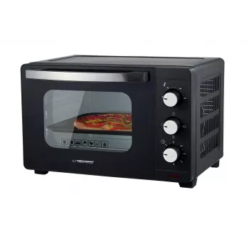 Mini krosnelė ESPERANZA EKO008N — 20 l, 1280–1300 W, iki 230 °C, 60 min mechaninis laikmatis, sukamosios rankenėlės, stiklinės durelės, pastatoma