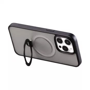 Apsauginis magnetinis telefono dėklas Joyroom JR-BP004 iPhone 15 Pro Max, juodas, su MagSafe suderinama apsauga nuo krašto iki krašto