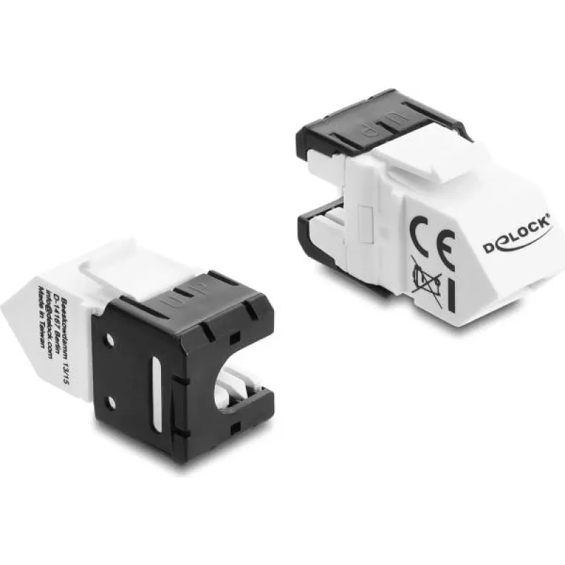 DELOCK Keystone modulis RJ45 lizdas į LSA Cat.6A 45° kampuotas neekranuotas 180°