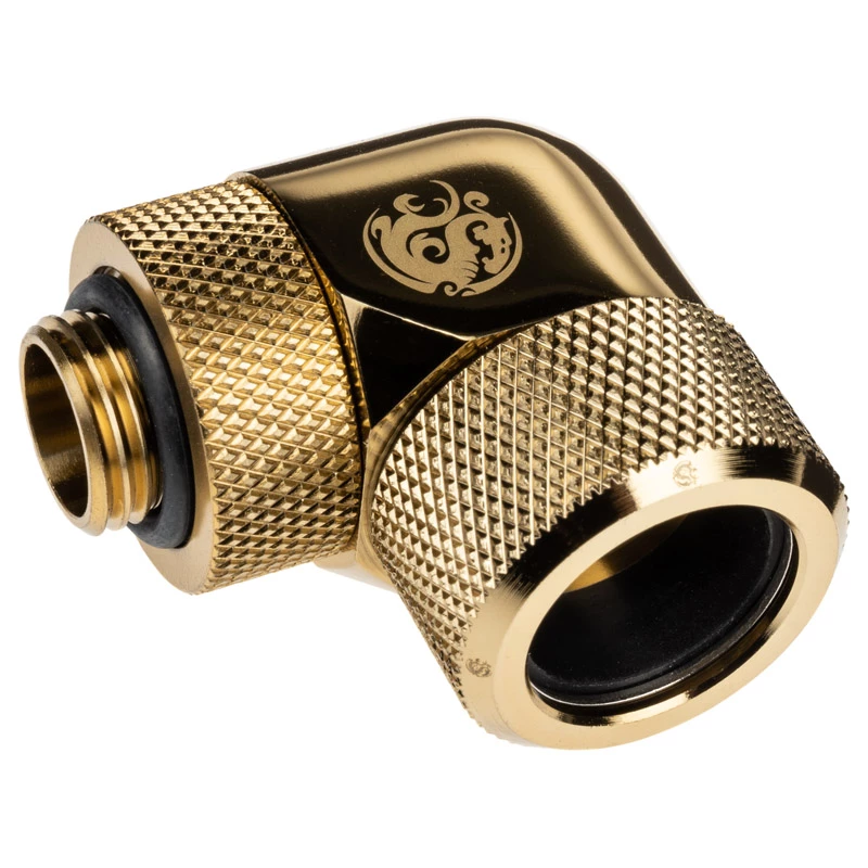 Vamzdelio adapteris BitsPower BP-TBE90RMLA16 — žalvarinis 1,6 cm skersmens kompiuterio aušinimo dalis