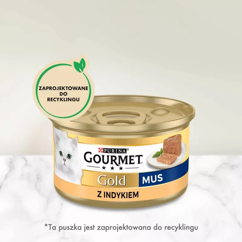 Drėgnas kačių ėdalas Purina Nestlé GOURMET Gold su kalakutiena 85 g skardinė suaugusioms katėms, antsvorio receptūra