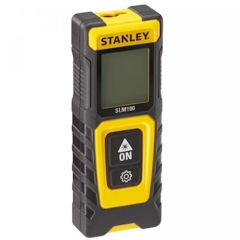 Atstumo matuoklis STANLEY SLM100 — lazerinis nuotolis 30 m, kompaktiškas rankinis matavimo prietaisas