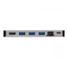 USB-C Dock - 4K HDMI, USB 3.2 Gen 1, USB-A Hub, GbE, atminties kortelė, 100W PD įkrovimas, nuimamas laidas U442-DOCK5D-GY