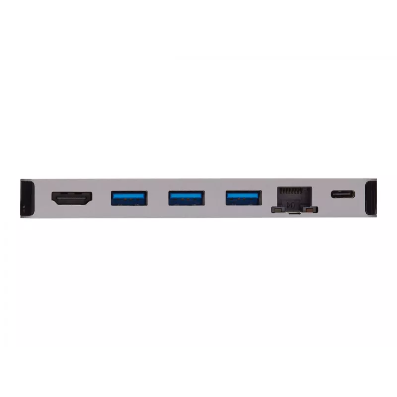 USB-C Dock - 4K HDMI, USB 3.2 Gen 1, USB-A Hub, GbE, atminties kortelė, 100W PD įkrovimas, nuimamas laidas U442-DOCK5D-GY