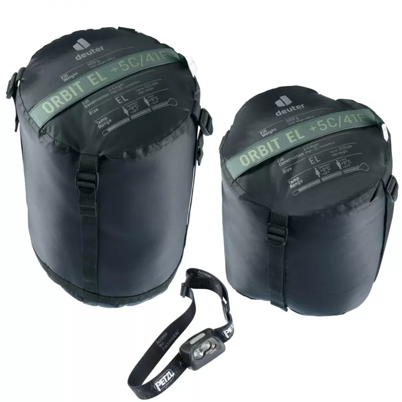Miegmaišis DEUTER Orbit EL +5°C / 41°F — suaugusiųjų mumijos tipo, 800 mm plotis, 520 mm gylis, Ripstop PES audinys