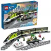 LEGO 60337 City Express keleivinis traukinys su nuotolinio valdymo pulteliu, žaislas vaikams, berniukams ir mergaitėms su veikiančiais priekiniais žibintais, 2 vagonais ir 24 bėgių detalėmis