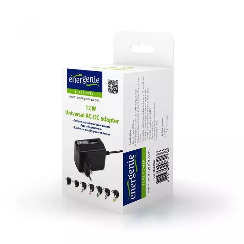 EnerGenie EG-MC-008 Maitinimo adapteris/inverteris vidaus naudojimui 12 W juodos spalvos