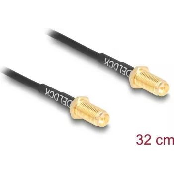 Koaksialinis kabelis DELOCK 90893 RG-174 0,32 m RP-SMA į RP-SMA juodas
