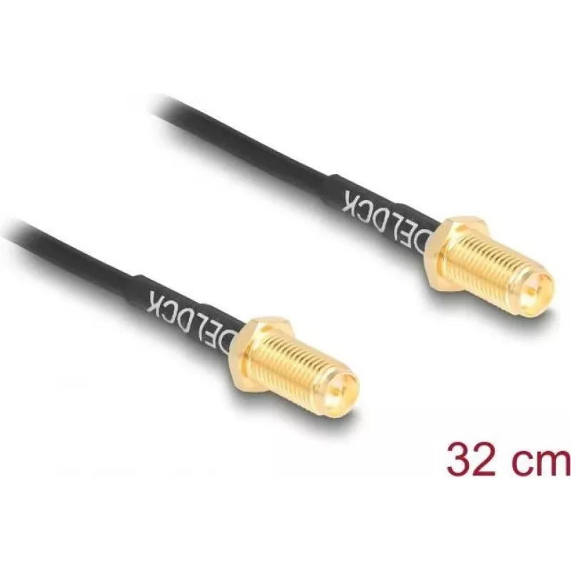 Koaksialinis kabelis DELOCK 90893 RG-174 0,32 m RP-SMA į RP-SMA juodas