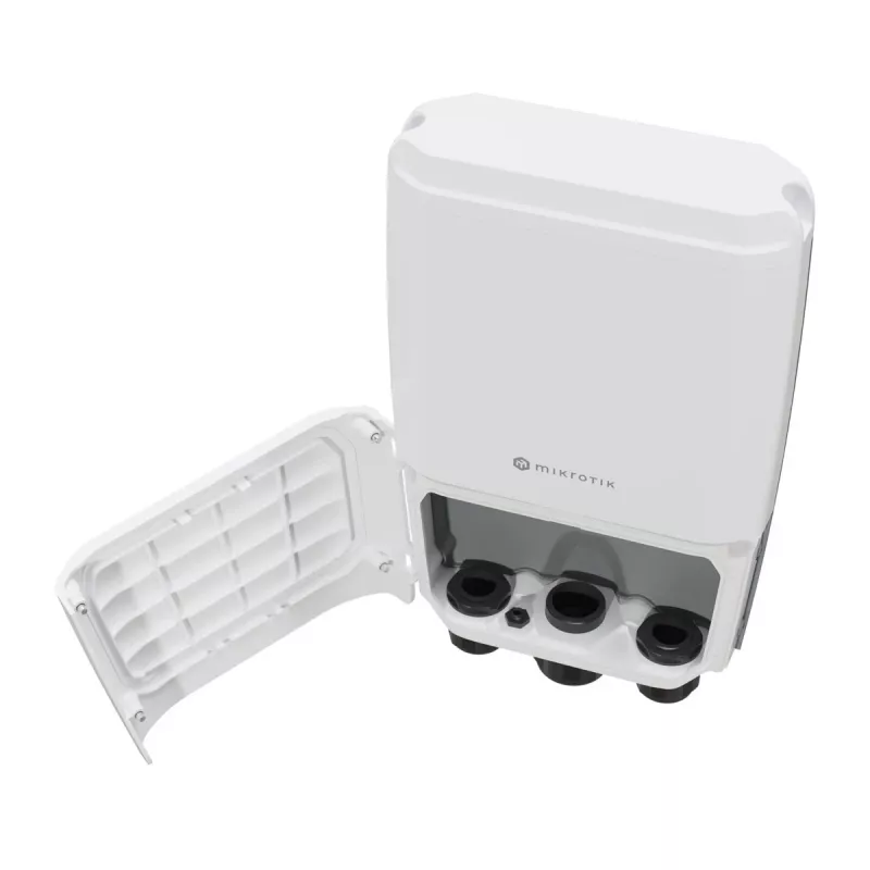 Mikrotik CRS504-4XQ-OUT tinklo jungiklis Valdomas L3 Fast Ethernet (10/100) Power over Ethernet (PoE) 1U Baltas