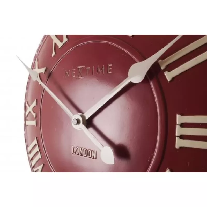 NeXtime klok 3083ro London Roman, Ø34,5 cm, Sieninis, Raudona/Balta