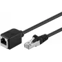 Wentronic Goobay CAT 5e prailginimo kabelis F/UTP, juodas, 5 m – varinė medžiaga, RJ45 kištukas (8P8C) RJ45 lizdas (8P8C) (91884)