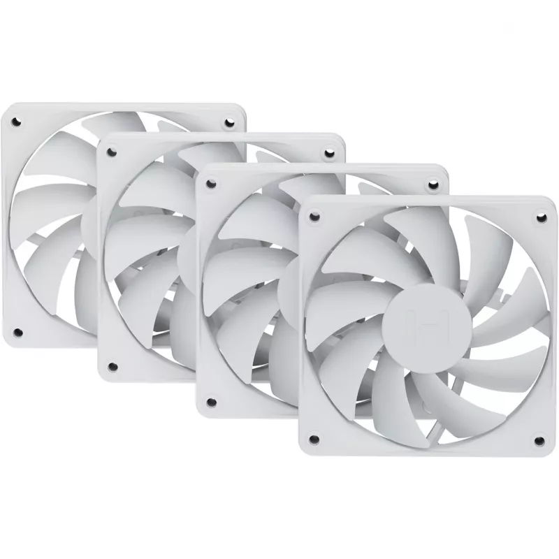 120 mm korpuso ventiliatoriai HYTE FA12 balti – 4 vnt. pakuotė — 120 mm, balti, modelis FA12