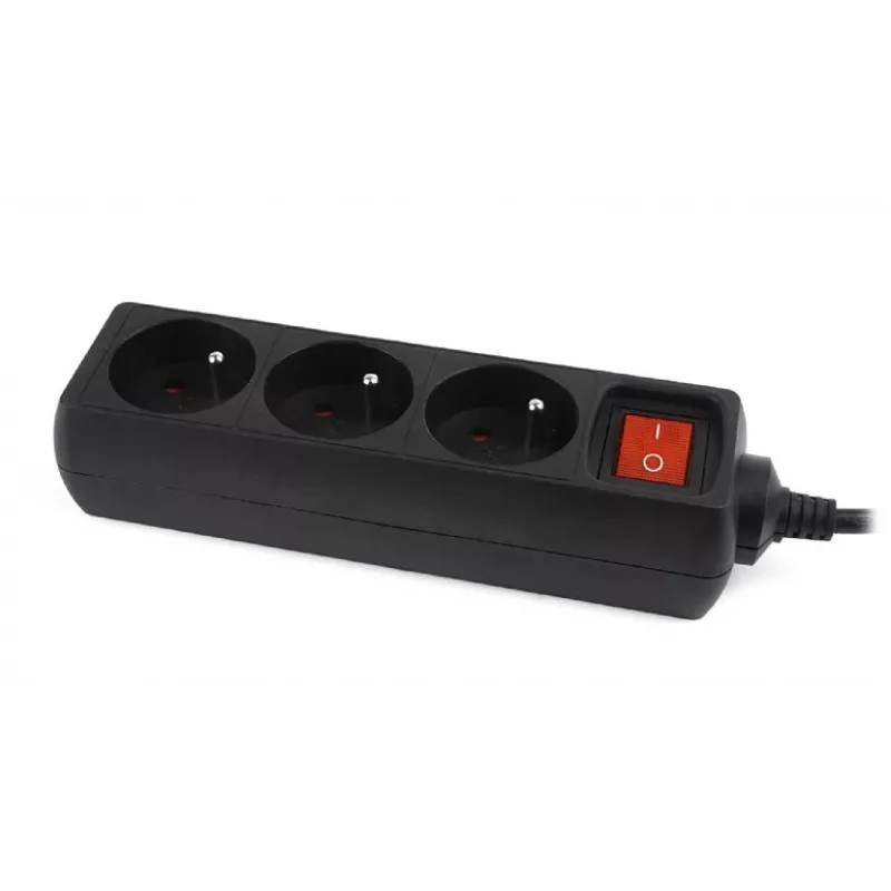 Gembird EG-PSU3F-01 apsauginis filtras nuo viršįtampių, juodas, 3 AC lizdai, 230 V, 0,6 m