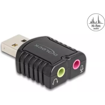 DeLOCK 65964 kabelio lyties keitiklis USB Type-A 3,5 mm Juoda