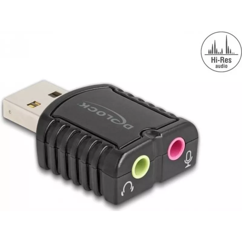 DeLOCK 65964 kabelio lyties keitiklis USB Type-A 3,5 mm Juoda