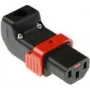 ACT C13 IEC Lock+ perjungiama aukštyn arba žemyn kampinė jungtis juoda, PA130100DBK (SFO67A)