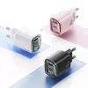 usams CC229 30W GaN USB-C ir USB LED kompaktinis kelioninis įkroviklis