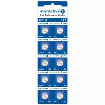Sagų elementų šarminė baterija everActive AG13 (LR44) – 10 vnt. pakuotė
