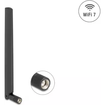 Kryptinė tinklo antena DELOCK 81452 RP-SMA, 4,4 dBi, 2,4–7,125 GHz, 169,7 mm