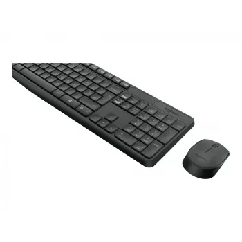 Logitech MK235 belaidžio klaviatūros ir pelės rinkinys, pilno dydžio, pilkas